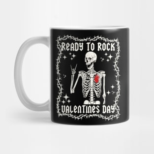 Kids Ready To Rock Valentines Day Valentines Day Funny Skeleton Mug